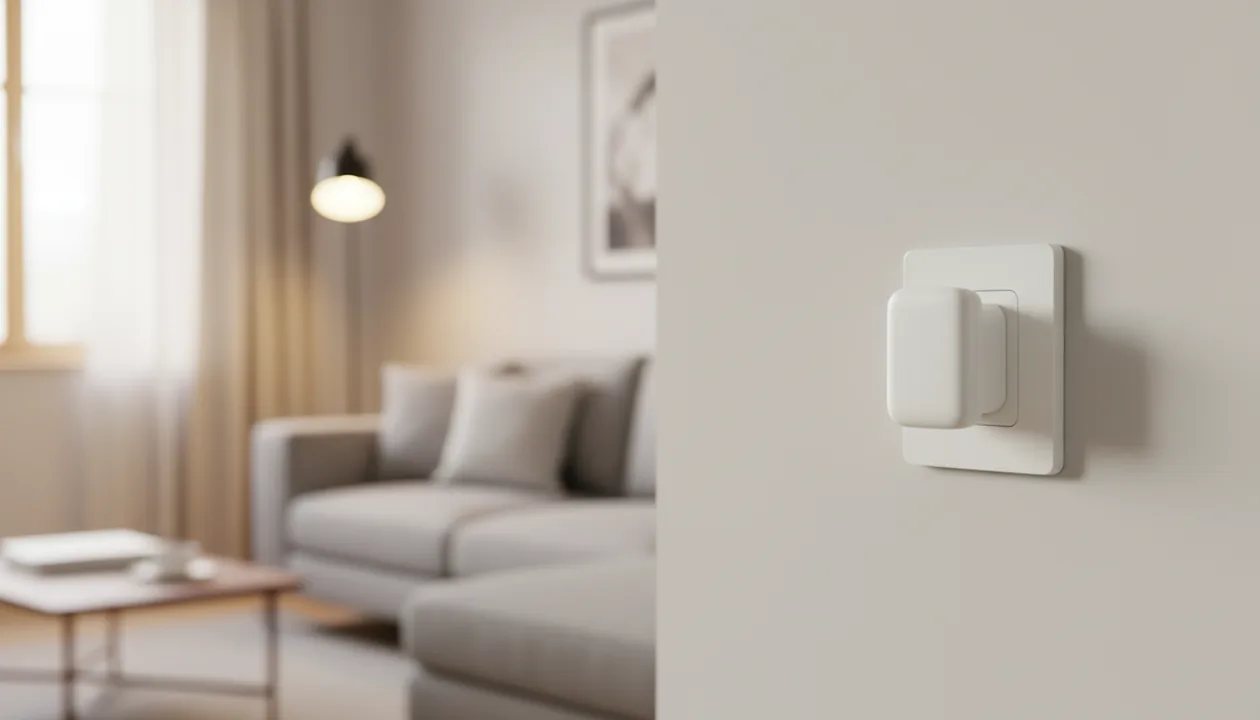 The outlet plug in a living-room wall socket